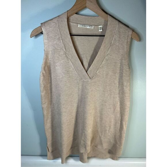 Cyrus Women’s Medium Beige Sleeveless V-neck - Picture 1 of 7